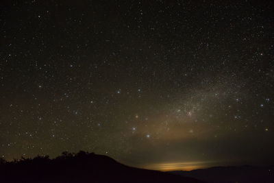 Low angle view of stars against sky at night