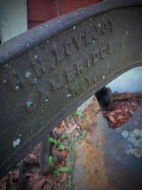 Close-up of rusty chain