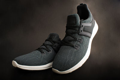 High angle view of shoes