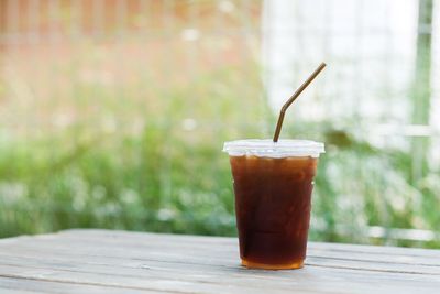 Close-up of coffee on table