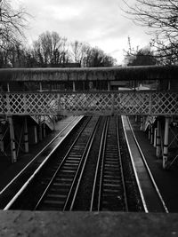 Railroad tracks on railroad track