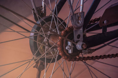 Close-up of bicycle wheel