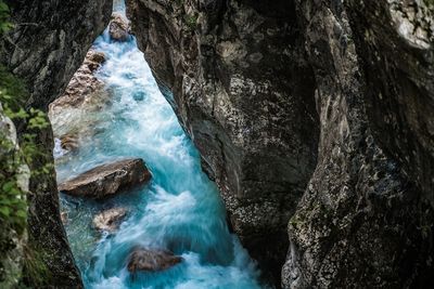 Scenic view of waterfall