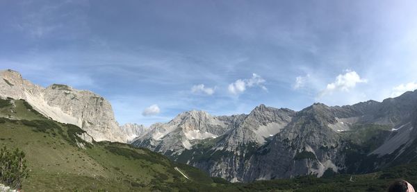 Panoramic view of mountains against sky