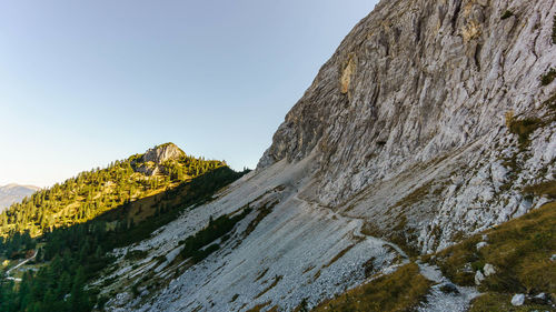 Scenic view of mountain against clear sky