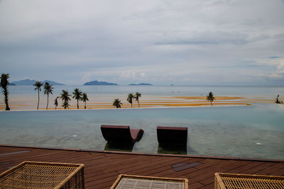 Scenic view of beach against sky