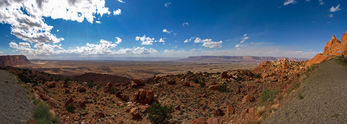 Panoramic view of desert against sky