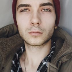 Close-up portrait of young man