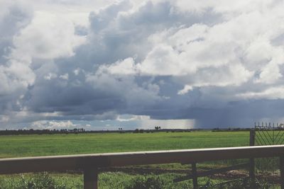 Scenic view of field against sky