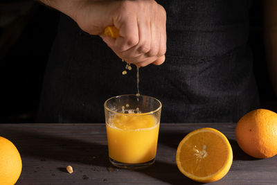 Close-up of drink with orange juice