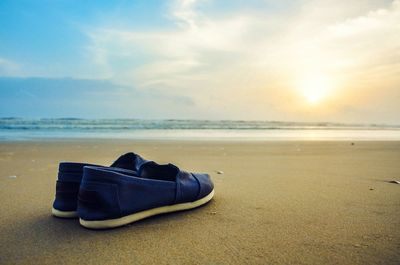 Scenic view of sea at sunset