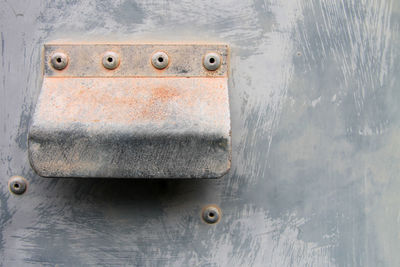 Close-up of rusty mailbox