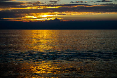 Scenic view of sea at sunset