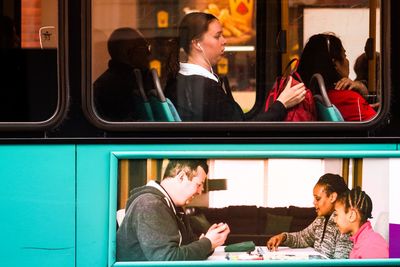 Group of people in restaurant