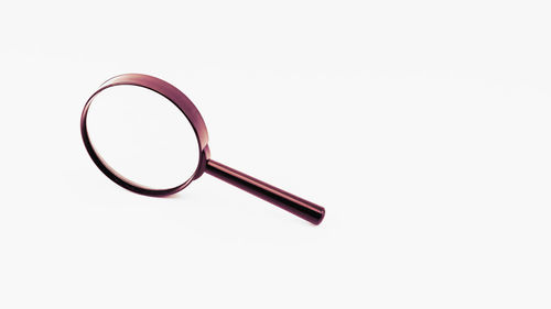 High angle view of eyeglasses against white background