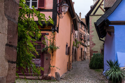 Narrow alley amidst buildings in town