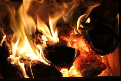 Close-up of bonfire