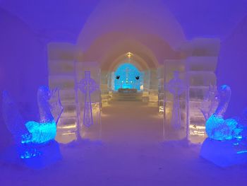 Illuminated blue light at night