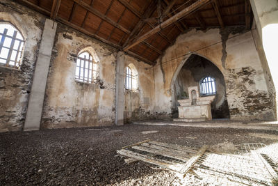 Interior of abandoned building