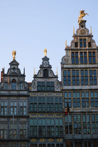 Low angle view of building against clear sky