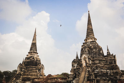 Low angle view of temple building against sky