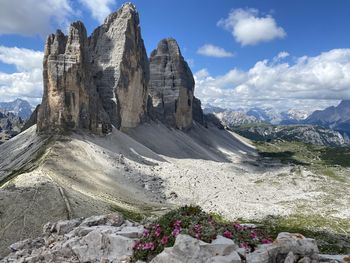 Scenic view of rocky mountains against sky