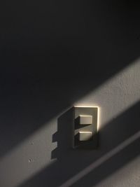 Sunlight falling on wall
