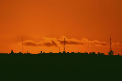 Silhouette of landscape at sunset