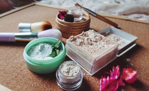 Close up of objects on table