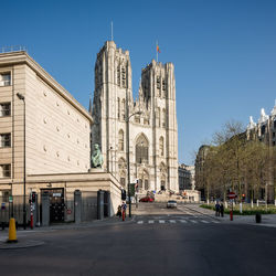 View of st. michael and st. gudula cathedral in brussels,