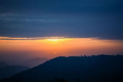 Scenic view of landscape against sky during sunset