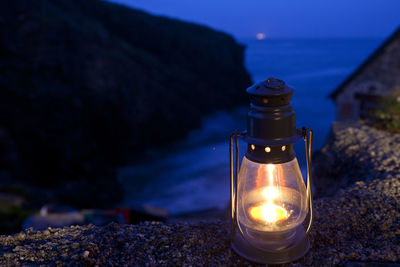 Close-up of illuminated light bulb