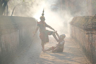 Art culture thailand dancing in masked khon totsakan and hanuman in literature amayana,thailand