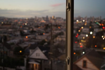 View of illuminated cityscape