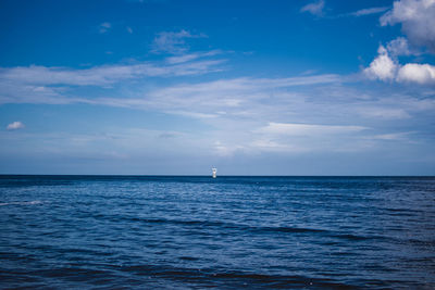 Scenic view of blue sea against sky