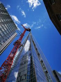 Low angle view of modern building against sky