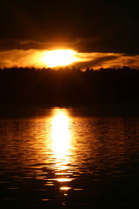 Scenic view of sea at sunset