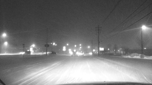 Empty road at night