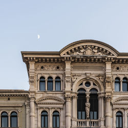 Low angle view of historical building against clear sky