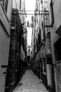 Narrow alley along buildings