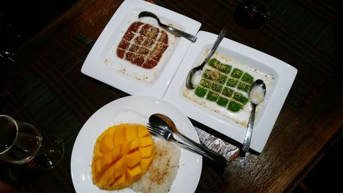 Close-up of food on table