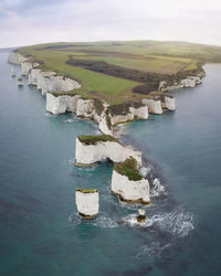High angle view of sea against sky
