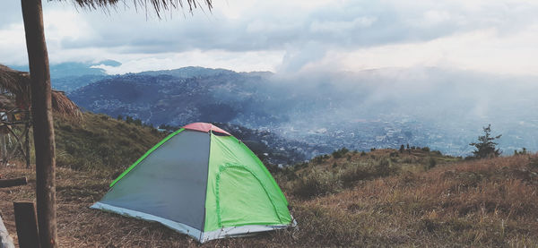 Tent against sky