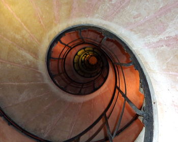 High angle view of spiral staircase