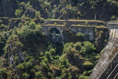 High angle view of arch bridge