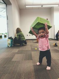 Children playing in corridor