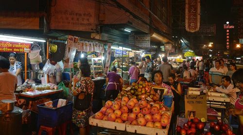 Food for sale at market stall