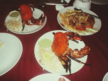 Close-up of food served in plate