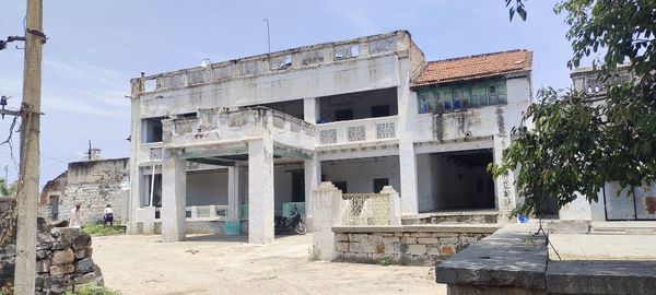 Low angle view of old building against sky