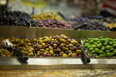 Olives in supermarket